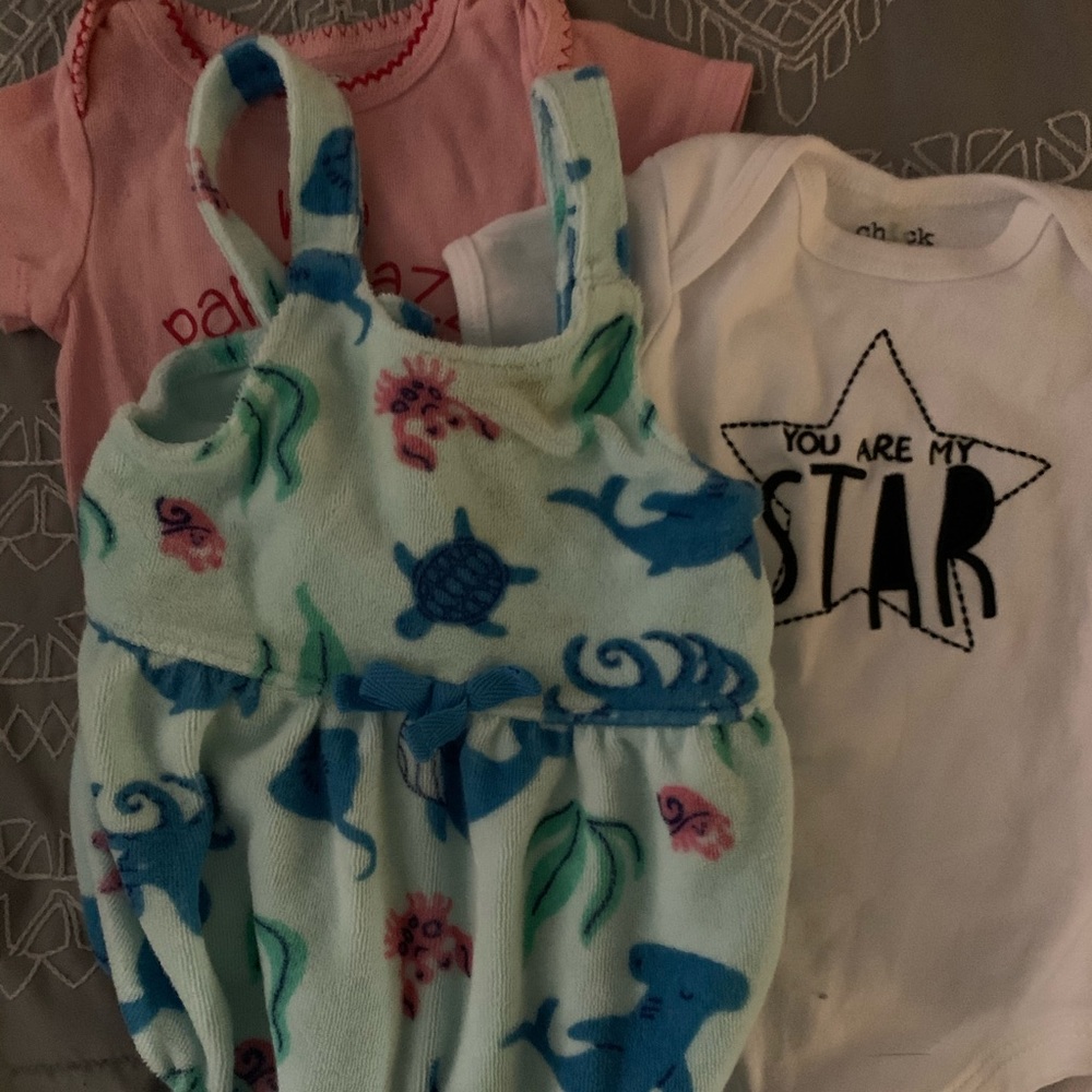3 baby girl Onesies